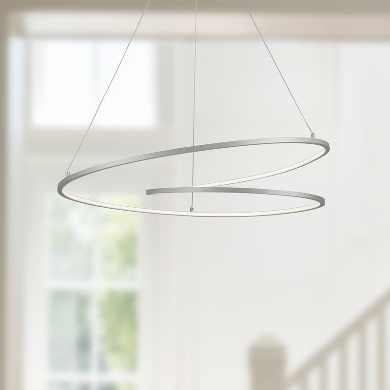 Twist 32" Pendant in Antique Silver