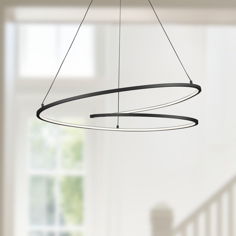 Twist 32" Pendant in Black