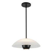 Umbra 14" Pendant (5" Height) in Matte Opal Glass/Black