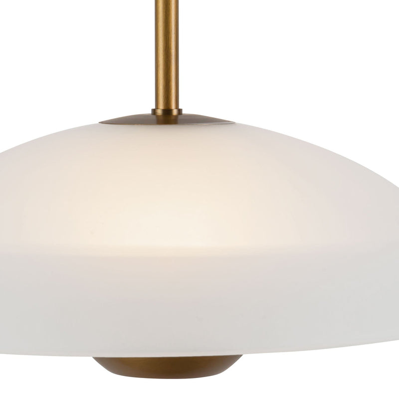Umbra 14" Pendant (5" Height) in Matte Opal Glass/Black