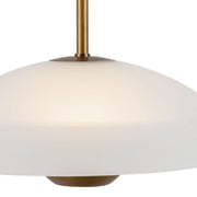 Umbra 14" Pendant (5" Height) in Matte Opal Glass/Vintage Brass