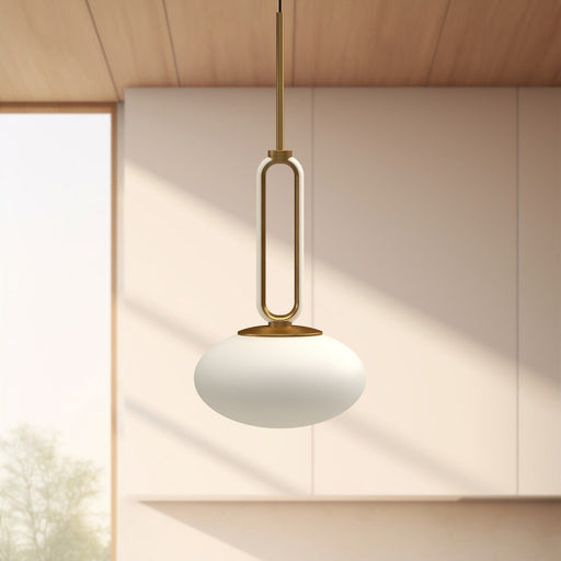 Tavira 6" Pendant in Brushed Gold