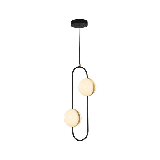 Tagliato 13" 2-Head Pendant in Matte Black/Brushed Gold
