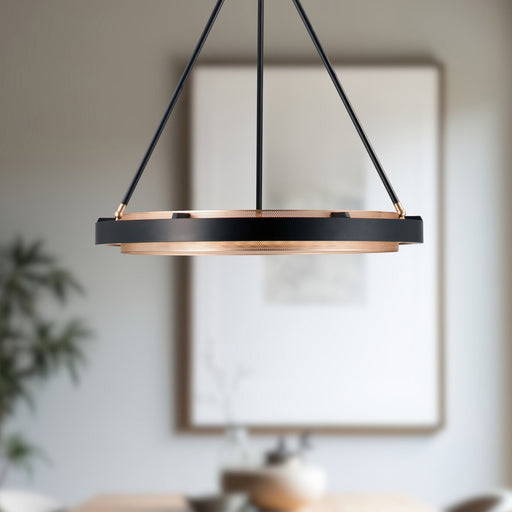 Duo 24" Pendant in Classic Black/Gold Shimmer