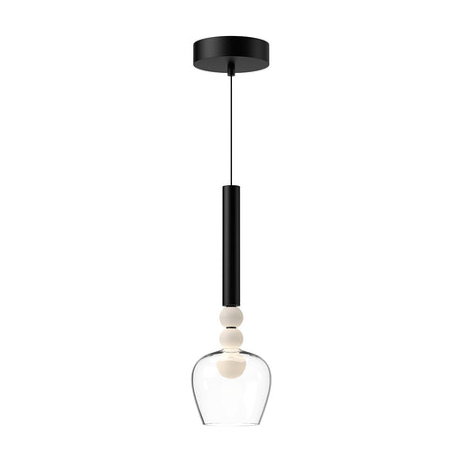 Rise 6" 120V Pendant in Black/Clear