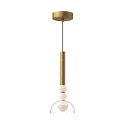 Rise 6" Pendant, 15" Tall in Brushed Gold/Clear