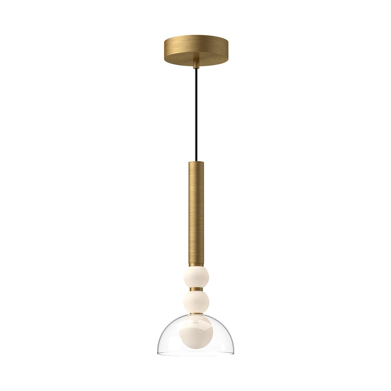 Rise 6" Pendant, 15" Tall in Brushed Gold/Clear