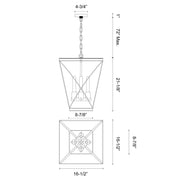 Lattice 16" 4-Light Pendant in Urban Bronze