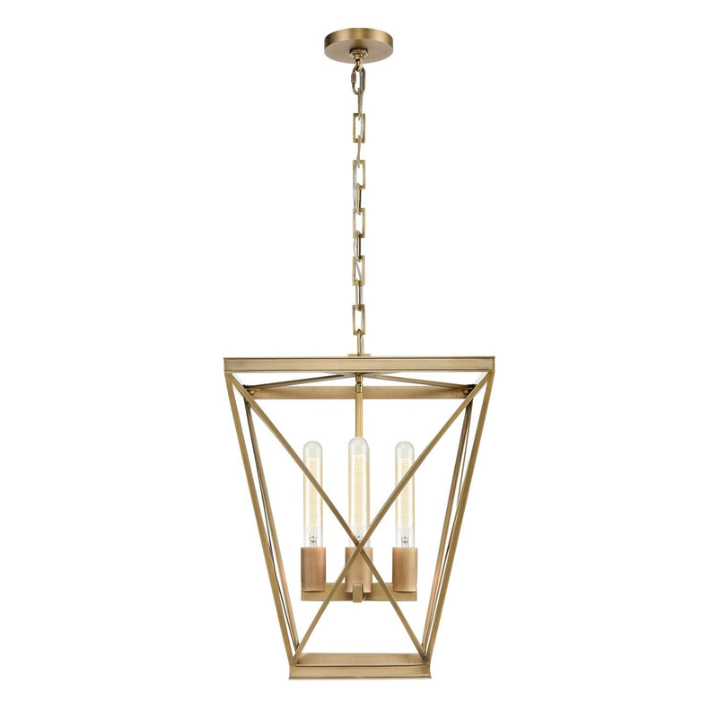 Lattice 16" 4-Light Pendant in Vintage Brass