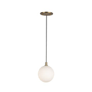 Bolla 6" Pendant in Brushed Gold/Opal Glass