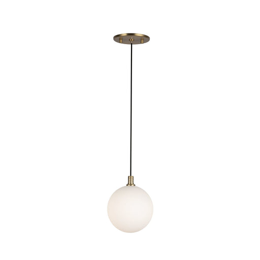 Bolla 6" Pendant in Brushed Gold/Opal Glass