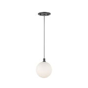 Bolla 6" Pendant in Black/Opal Glass