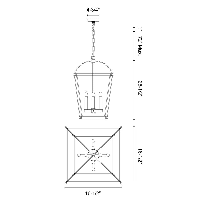 Manor 17" 4-Light Pendant in Urban Bronze