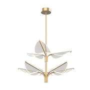 Flora 31" 8-Light Chandelier in Natural Brass