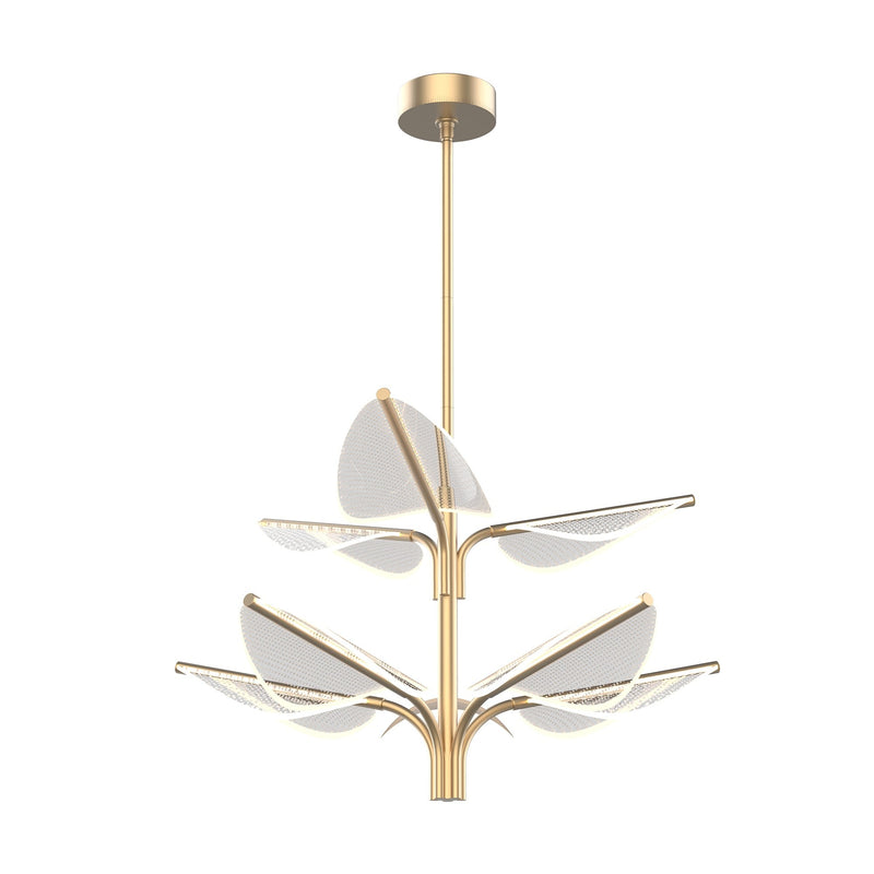 Flora 31" 8-Light Chandelier in Natural Brass