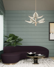 Flora 31" 8-Light Chandelier in Natural Brass