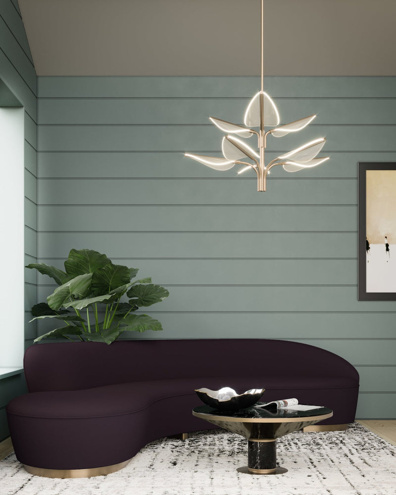 Flora 31" 8-Light Chandelier in Natural Brass
