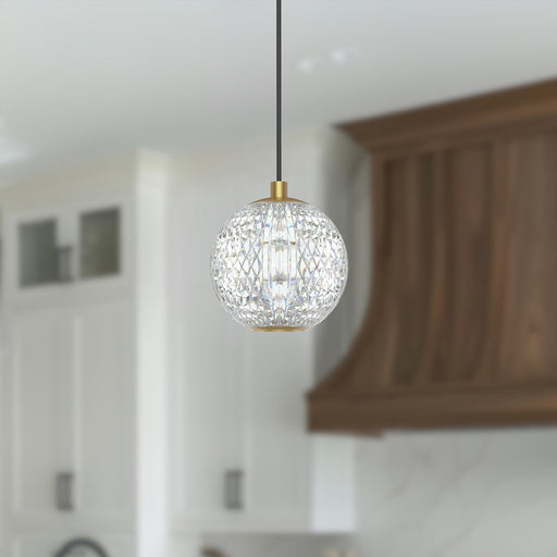 Marni 5" LED Pendant in Natural Brass
