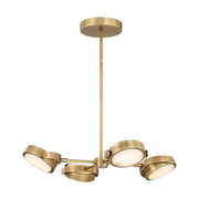 Blanco 28" LED Chandelier in Vintage Brass/Alabaster