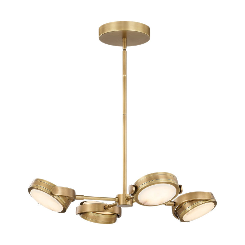 Blanco 28" LED Chandelier in Vintage Brass/Alabaster