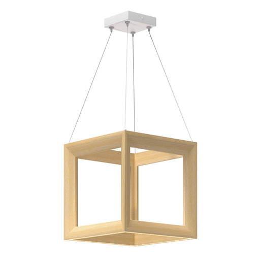Morina 12" Open Cube Pendant in White Oak