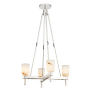 Lucian 22" 4-Light Chandelier in Polished Nickel/Alabaster