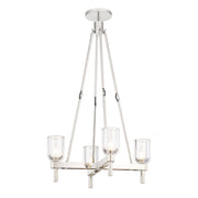 Lucian 22" 4-Light Chandelier in Clear Crystal/Polished Nickel