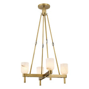 Lucian 22" 4-Light Chandelier in Vintage Brass/Alabaster
