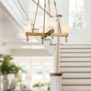 Lucian 22" 4-Light Chandelier in Vintage Brass/Alabaster