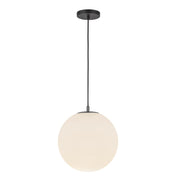 Marco 12" Pendant in Black/Opal Glass