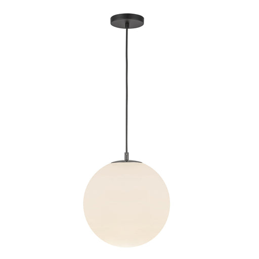 Marco 12" Pendant in Black/Opal Glass