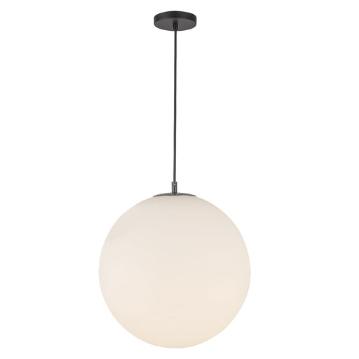 Marco 16" Pendant in Black/Opal Glass