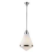 Willard 22" Pendant in Polished Nickel/Opal Matte Glass