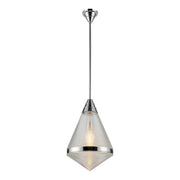 Willard 22" Pendant in Polished Nickel/Prismatic Glass