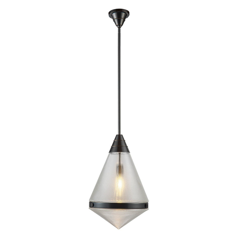 Willard 22" Pendant in Urban Bronze/Prismatic Glass