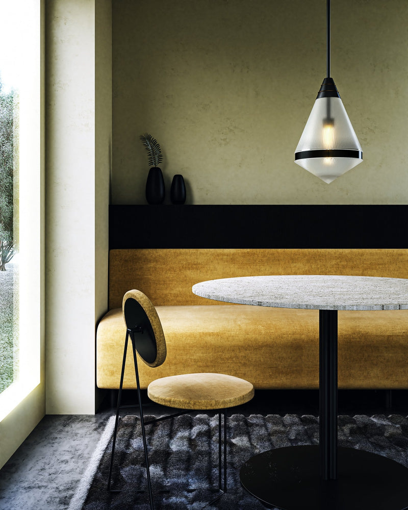 Willard 22" Pendant in Urban Bronze/Prismatic Glass