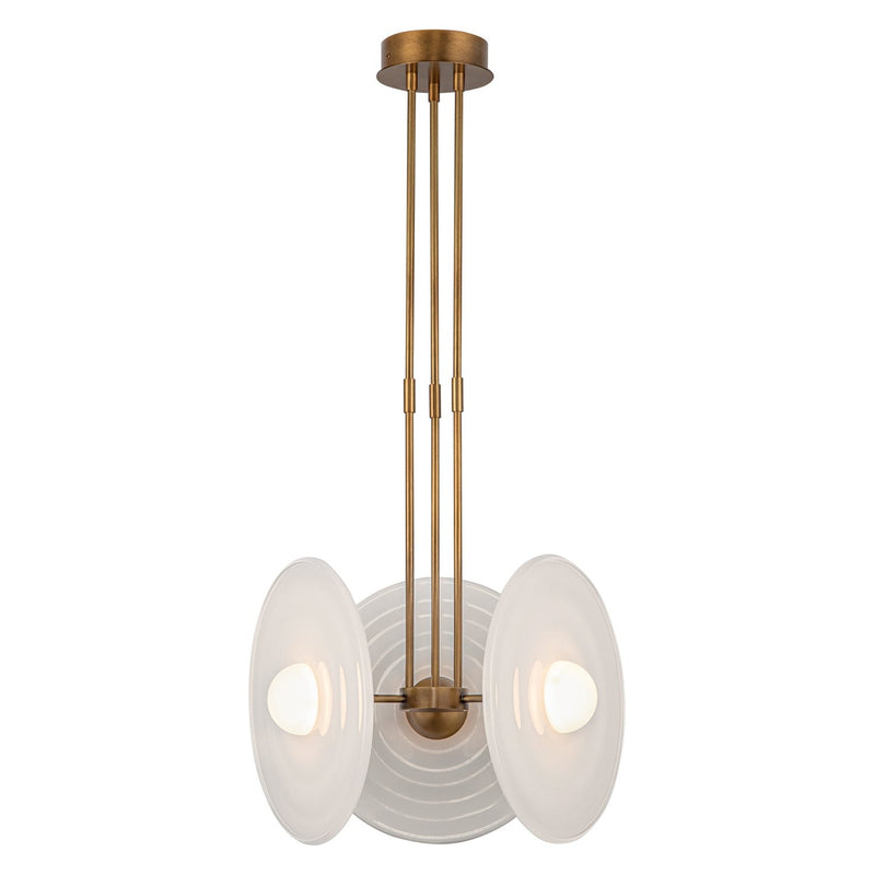Harbour 18" Pendant in Vintage Brass/Glossy Opal