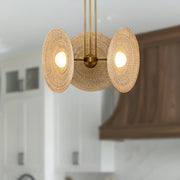 Harbour 18" Pendant in Vintage Brass/Woven