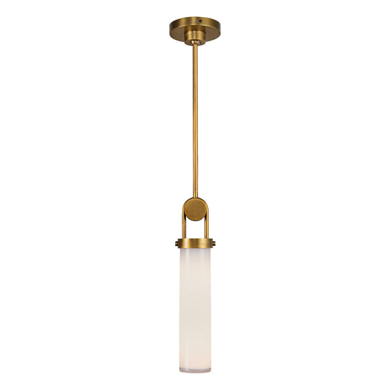 Wynwood 15" Pendant in Vintage Brass/Glossy Opal