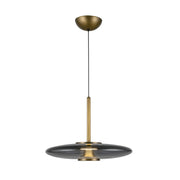 Kyoto 18" Pendant in Vintage Brass/Smoked Glass