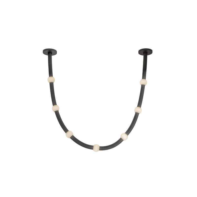 Corda 7-ft Linear Pendant in Black/Opal Glass (Universal Voltage and Remote Driver)