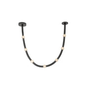 Corda 7-ft Linear Pendant in Black/Opal Glass (Universal Voltage)