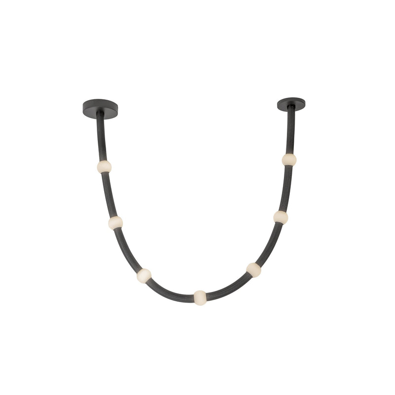 Corda 7-ft Linear Pendant in Black/Opal Glass (Universal Voltage)
