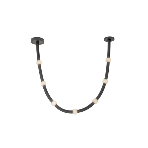 Corda 7-ft Linear Pendant in Black/Opal Glass (Universal Voltage)