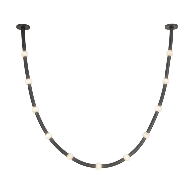 Corda 10-ft Linear Pendant in Black/Opal Glass (Universal Voltage, 0-10 Dimming, and Remote Driver)