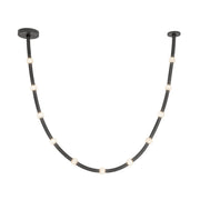 Corda 10-ft Linear Pendant in Black/Opal Glass (Universal Voltage and 0-10 Dimming)