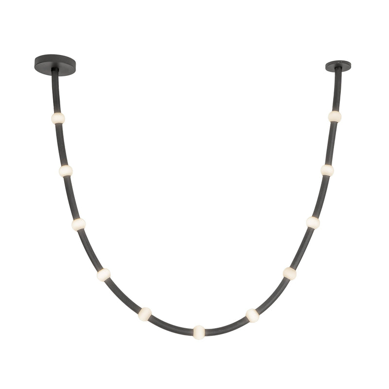 Corda 10-ft Linear Pendant in Black/Opal Glass (Universal Voltage and 0-10 Dimming)