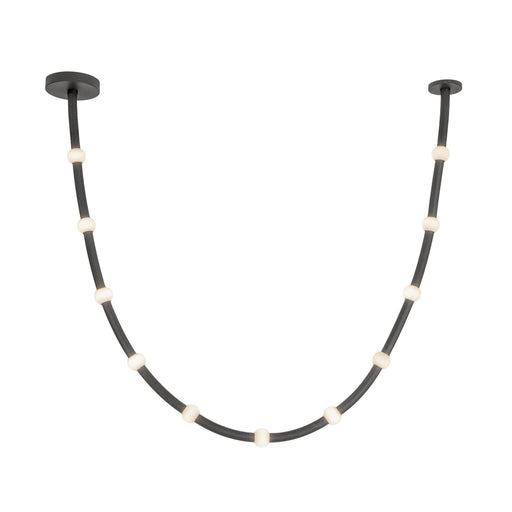 Corda 10-ft Linear Pendant in Black/Opal Glass (Universal Voltage and 0-10 Dimming)