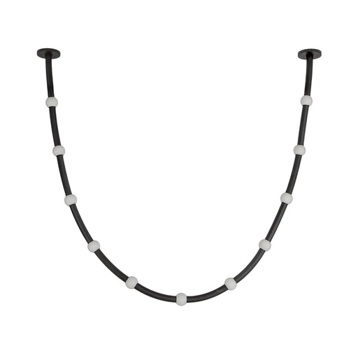Corda 10-ft Linear Pendant in Black/Opal Glass (Universal Voltage and 0-10 Dimming)