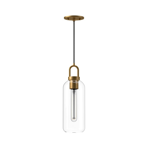 Soji 5" Pendant in Aged Gold/Clear Glass